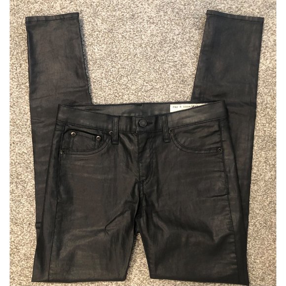 Rag & Bone Coated Legging Zipper Jeans - Size 27 - Picture 5 of 14